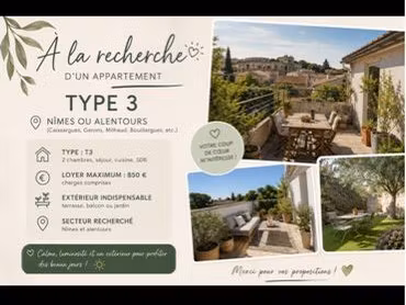 recherche d’appartement nîmes / alentours