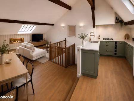 grand studio climatisé 40 m2 sous comble (80 m2 au sol) refait à neuf plein centre ville l