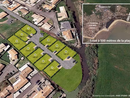 terrain 273 m² la tranche sur mer