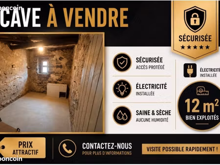 cave / local de stockage 12m2 sain et sécurisé