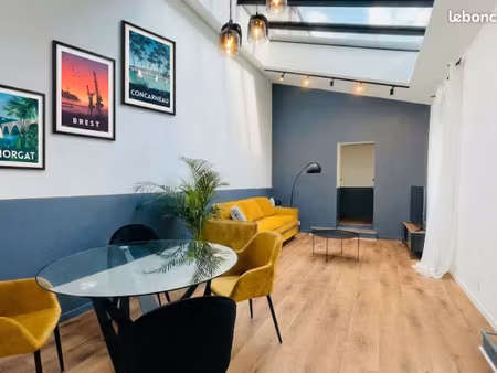 loft atypique meublé sous verrière — brest recouvrance — rentable en lcd ou idéal résidenc