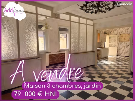 ⚒️petit prix pour cette maison à rénover, toiture récente et fenêtre pvc, jardin en bout d