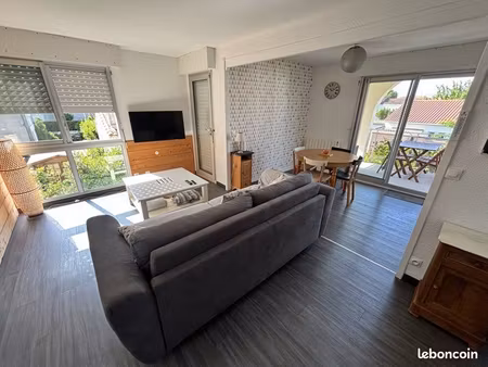 appartement t2 40m², grd balcon, calme, 300m plage du chay