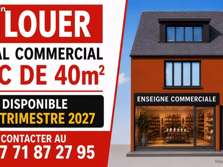 à louer – local commercial 40 m² – emplacement n°1 – centre-ville de carquefou