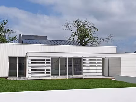 maison d'architecte en ossature bois à louer à plougoumelen