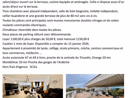 loue app 125m²+terr 70m²