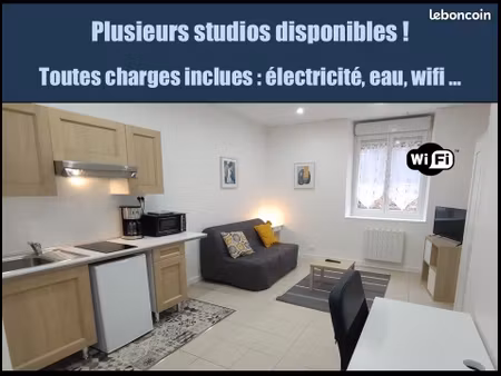 studio meublé charges inclues (élec, eau, wifi…)