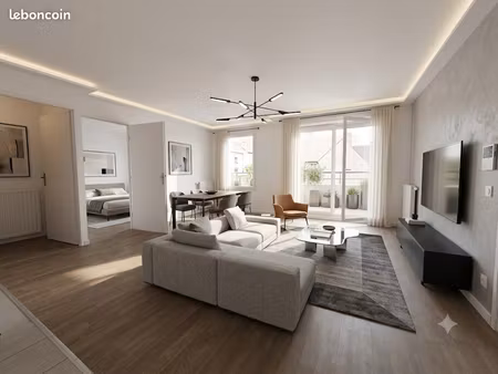 bel appartement de 2 pièces lumineux avec balcon et parking sécurisé