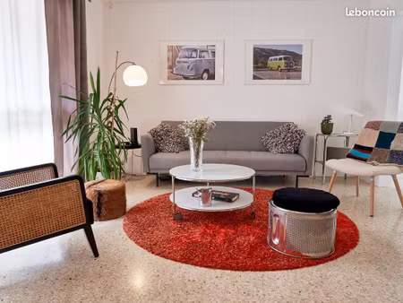 appartement t4/t5 meublé 102 m², balcon sud, parking — aix val saint-andré