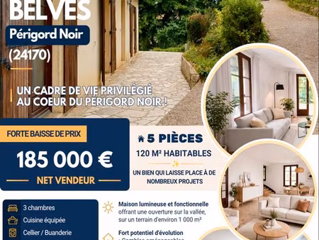 maison 120 m² avec terrain 1000 m² ➕ sous-sol total • belvès centre à pied ◊ ?