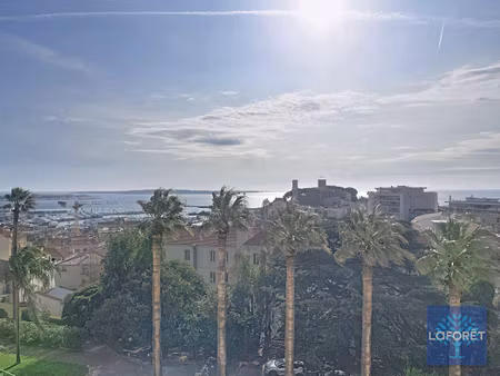 cannes - appartement 2p 60 m², vue mer panoramique baie de cannes & îles de lérins