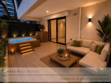 cannes – studio avec terrasse, jardin privatif et parking dans résidence neuve