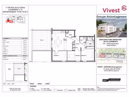 à louer appartement 70 m² – 580 € |nancy