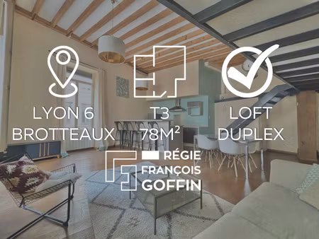 magnifique duplex t3 meublé au coeur des brotteaux