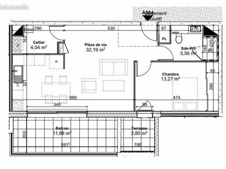 hauts de moine – ribou, grand type 2 neuf dernier étage 63m²