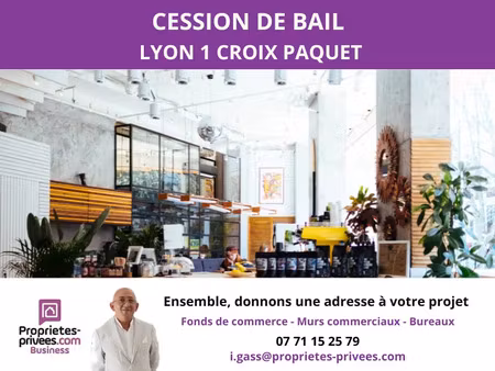 69001 lyon - cession bail local 49 m² + cave