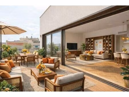 t5 de 100m2 lumineux, intelligemment agencé au 5e étage avec terrasse de 19m2 de - proche 