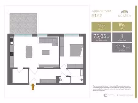 appartement une chambre avec balcon