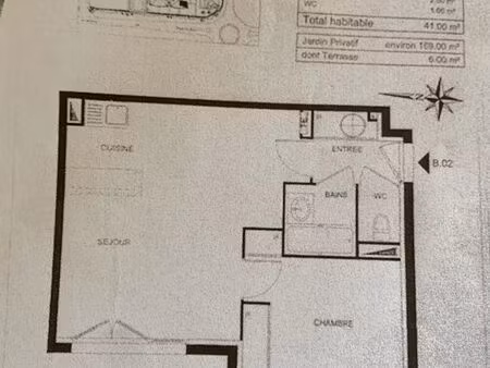 location appartement 2 pièces 41 m2 à saint-jean-d'illac