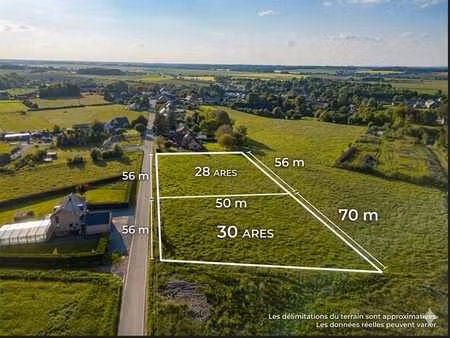 terrain de 58 ares à florennes, vue dégagée