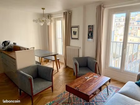 appartement 3 pièces / 2 chambres de 55m2, refait à neuf, montmartre