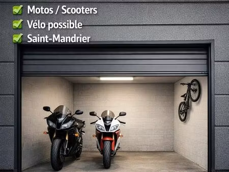 garage fermé premium – motos / scooters – vélo possible – saint‑mandrier