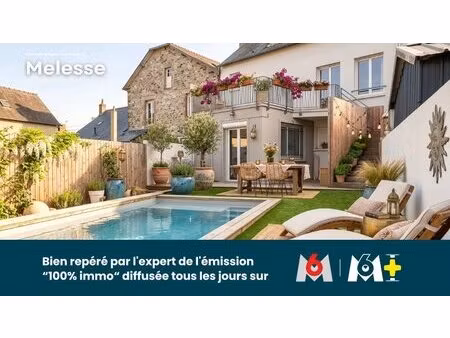 maison de caractère 7 chambres + jardin intime et piscine melesse centre