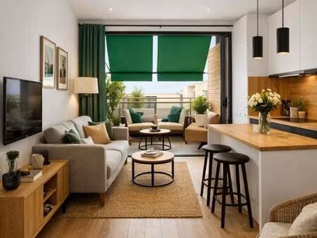 *dernier étage, 2pièces + bureau + terrasse