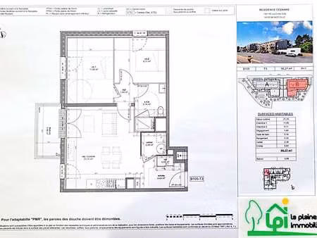 vente appartement 3 pièces à mondeville (14120) : à vendre 3 pièces / 56m² mondeville