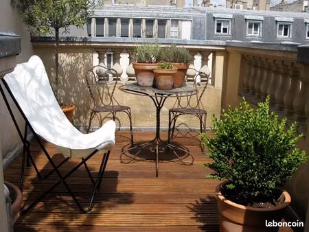 studio 21m2 + terrasse paris 3e