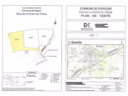 vente terrain à plerguer (35540) : à vendre / plerguer