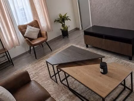 t3 meublé 46 m² avec cour privative et cave