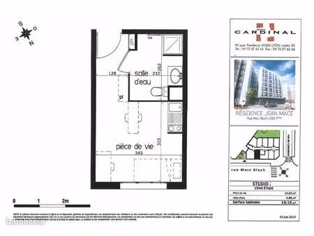 appartement 1 pièce 19 m²