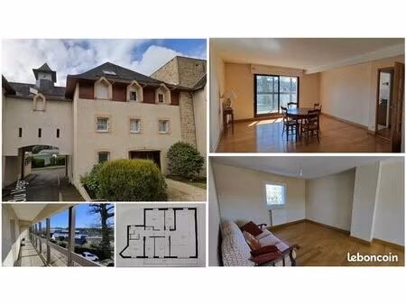 quimper – appartement 90m2 lumineux t4/t5 avec balcon plein sud et grand garage