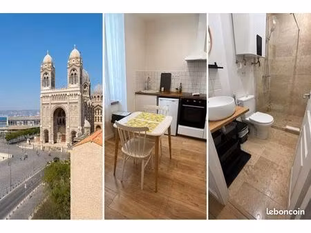 superbe studio rénové 22 m² – vue major – le panier marseille 2e