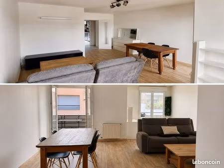 t3 meublé 83,5 m² – part-dieu – garage fermé – balcon & terrasse – disponible le 21 juin