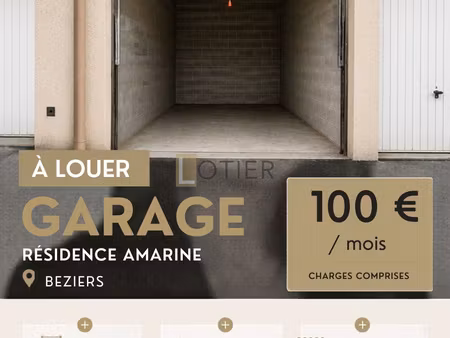 beziers résidence amarine garage / box à louer