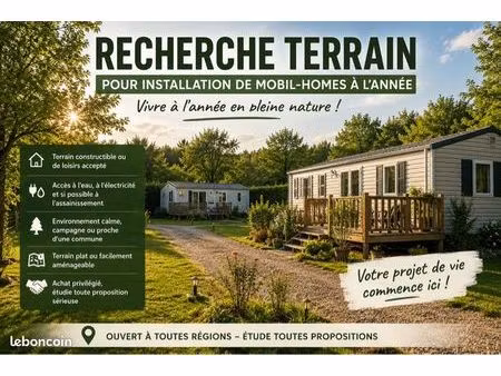 recherche terrain pour installation de mobil-homes à l’année