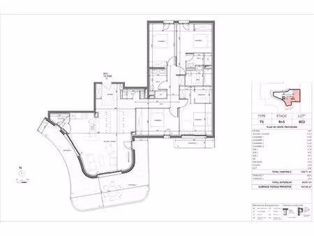 magnifique t5 de 125 m2 avec terrasse en dernier étage