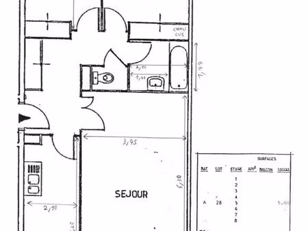 proche place dupuy : t3 de 72m² + loggia de 5m²