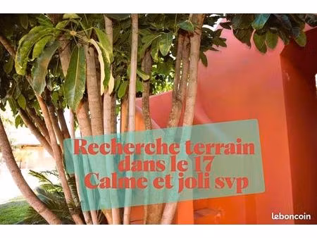 recherche joli terrain calme 17