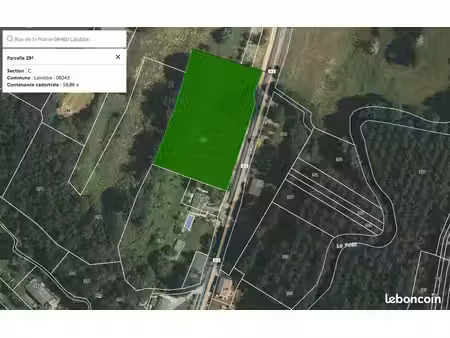 grand terrain constructible de 5886 m2 en position dominante – 08460 lalobbe