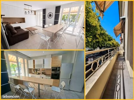 t3 meublé – 70 m² – centre bron – balcon