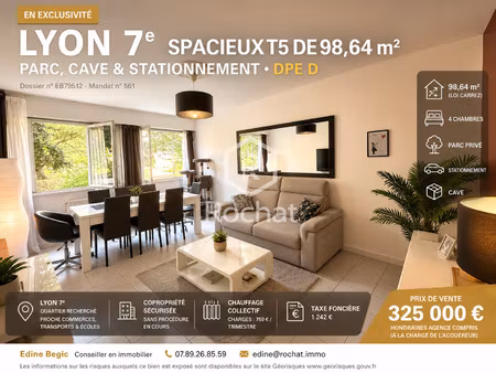 à vendre, t5 de 98,64 m2