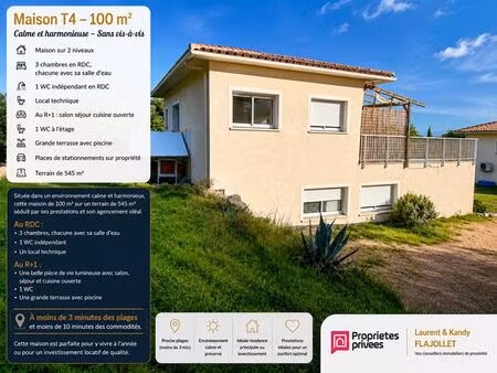 villa de 100 m2 avec piscine proche des plages - lecci (20137) - corse du sud - france