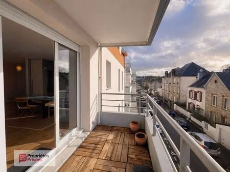 t3 lumineux 68 m² avec balcon, garage, quimper proche centre et halage