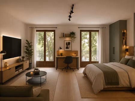 grand studio avec balcon dans un quartier recherché de narbo