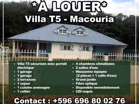 villa f5 tout confort à macouria