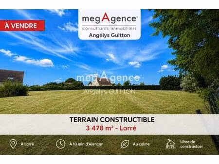 terrain constructible de 3 478 m² à 10 minutes d'alençon