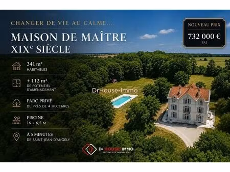 maison de maître de 341 m² avec parc de 4 hectares piscine